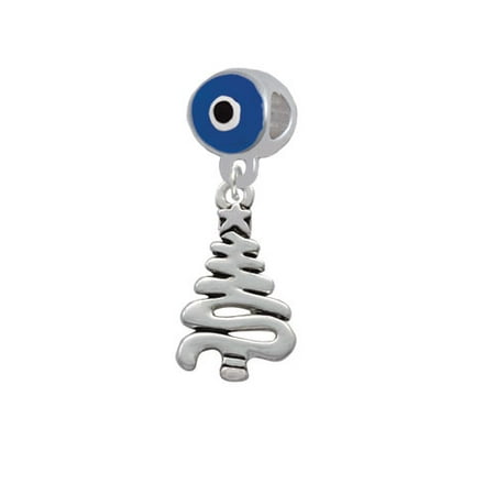 Christmas Tree Zig Zag - Blue Evil Eye Charm Bead