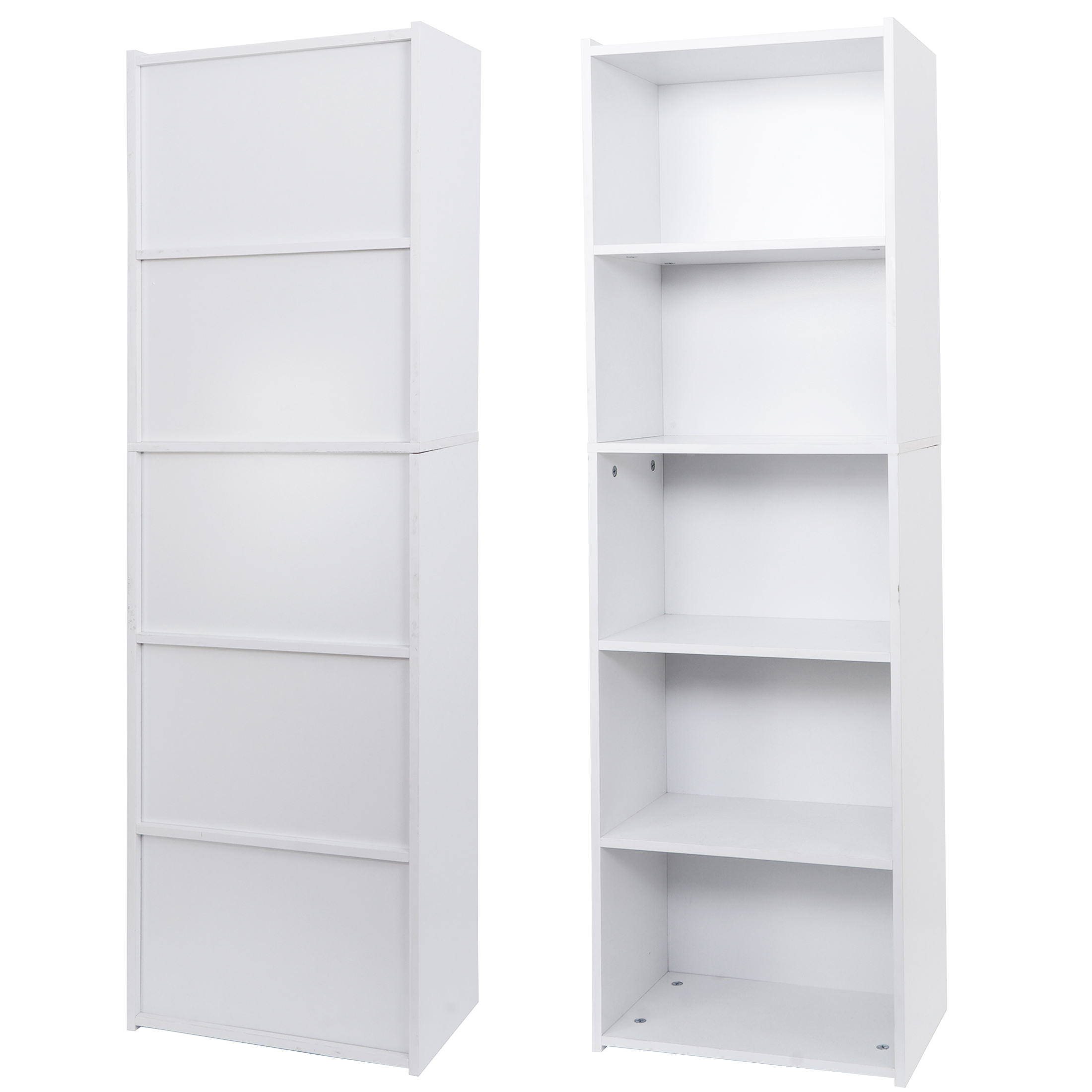 HomGarden 5-Tier Open Shelf Bookcase, White photo 4