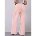 thumbnail image 5 of TEMOFON Womens Wide Leg Pants Striped Palazzo Drawstring Pants Casual High Waist Loose Fit Lounge Trousers with Pocket, 5 of 8