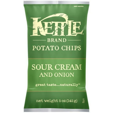 Kettle Brand Sour Cream & Onion Potato Chips 5 Oz Bag (Pack of