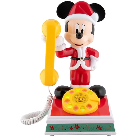 Mickey Mouse Holiday Telephone Figurine 10 in