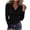Black, variant on CHGBMOK Womens Crop Tops Waist Side Ruching Long Sleeve Cowl Neck Tee Solid Color Slim Fit Casual Blouse