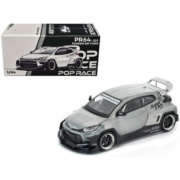 Toyota "Pandem" GR Yaris RHD (Right Hand Drive) Raw Metal 1/64 Diecast Model Car by Pop Race