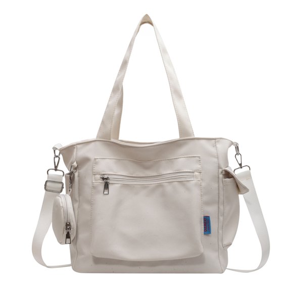 Women's Elegant Tote Bag Multi Zipper Pockets Shoulder Bag Double Top Handle Handbag with Small Pouch for Travel, Daily Use, Commuting