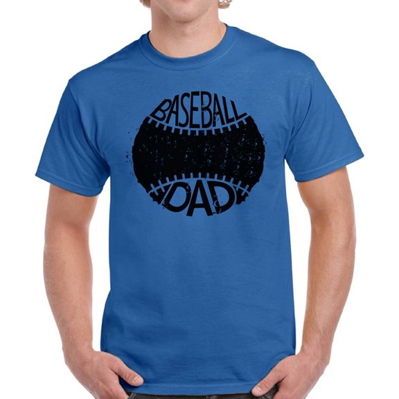 Baseball Dad Men T-Shirt Black Vintage Print - Father's Day Gift Mens Top - Graphic Tee