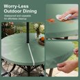 thumbnail image 5 of Round Outdoor Tablecloth with Umbrella Hole and Zipper, Sage Green Grey Ombre Tablecloth with Elastic Waterproof, Farmhouse Gradient Minimalist Patio Table Covers for 31" - 35" Picnic Pool Tables, 5 of 9