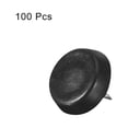 thumbnail image 3 of Deslizadores de muebles de plástico con clavo Uxcell 100 piezas 19.5 mm de diámetro para proteger patas de mesas, sillas y sofás, color blanco, negro 17x17x4.5mm, 3 of 5