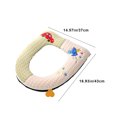 thumbnail image 3 of YgkuHd Toilet Seat Cover, Zipper Model Toilet Seat Household Embroidery Sitting Washer Toilet Seat Cover Cute Washer Universal Toilet Seat Washable D Shapetoilet Seat Cushion (Green), 3 of 6