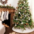 thumbnail image 6 of BESTSKY White Knitted Christmas Tree Skirt 24 Inch Cable Knit Design Thick Rustic Classic Christmas Tree Mat Christmas Decorations Home Party Décor Cream Beige, 6 of 7