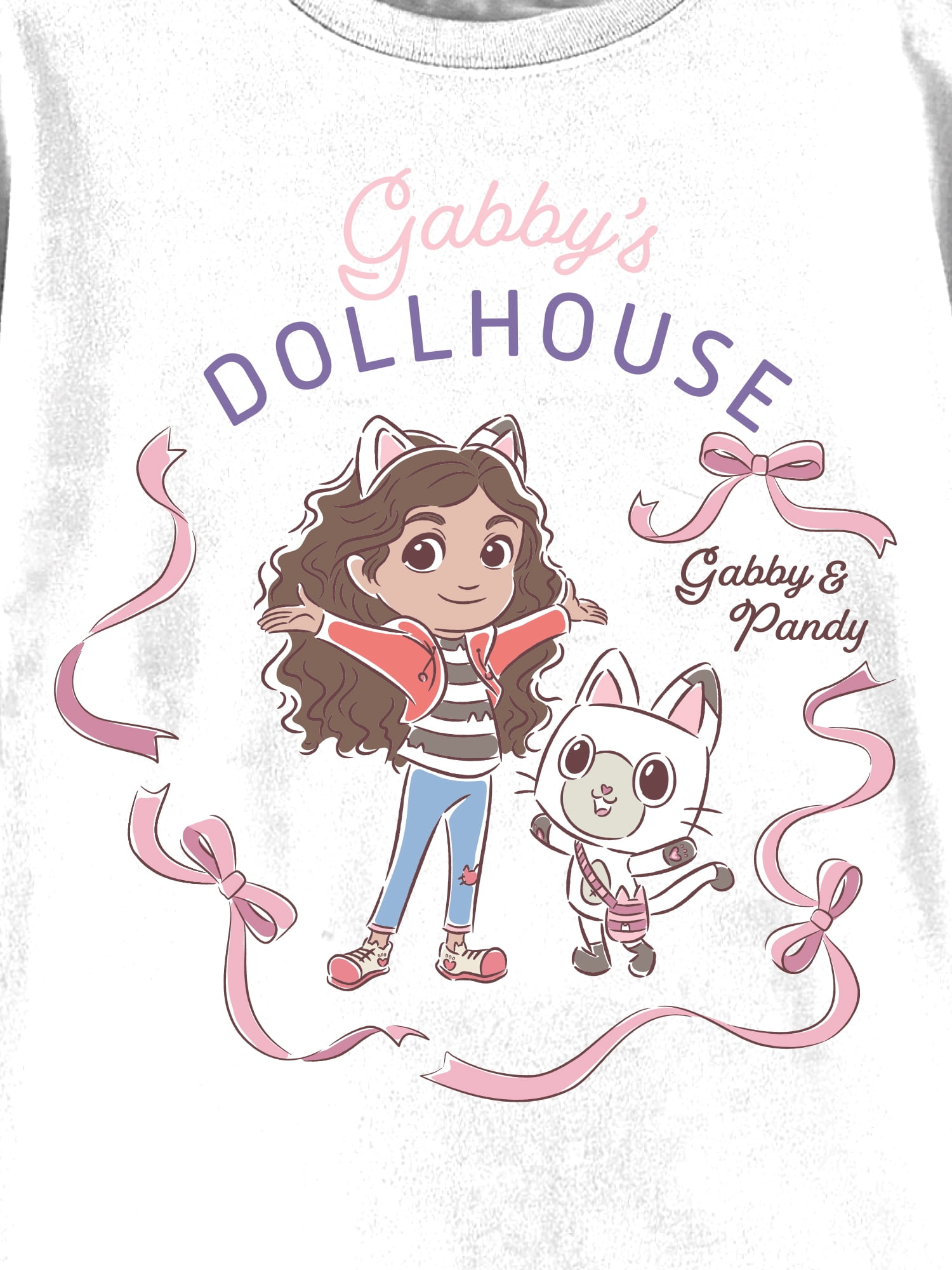Gabby's Dollhouse, Girls' Short Sleeve T-Shirt, Gabby and Panda, Sizes 4-16