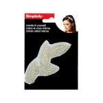 White & Silver Beaded Leaves Headband Accent