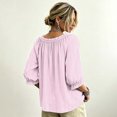 thumbnail image 4 of Maplenight Womens Boho Tops V Neck Striped Tie‑Front 3/4 Sleeve Blouses Casual Vacation Tops, 4 of 5