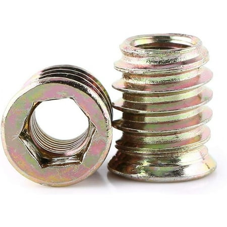 

LHX20Pcs Threaded Insert Nuts Zinc Plated Carbon Steel Hex Socket Furniture Nuts M6/M8/M10 Insert Nut Tool Kit for Wood Furniture(M8*17mm)-0810
