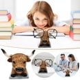 thumbnail image 1 of Wmhnj Figura de vaca de resina con soporte para gafas, organizador de escritorio, estatua de animal funcional, soporte de escritorio para gafas de lectura y objetos pequeños., 1 of 7