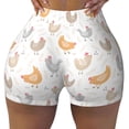 thumbnail image 2 of Balery Funny Chicken Pantalones cortos de entrenamiento estampados para mujer, sin costuras, ajustados, para gimnasio, yoga, correr, deportes, ejercicio activo, fitness.-Small, 2 of 8