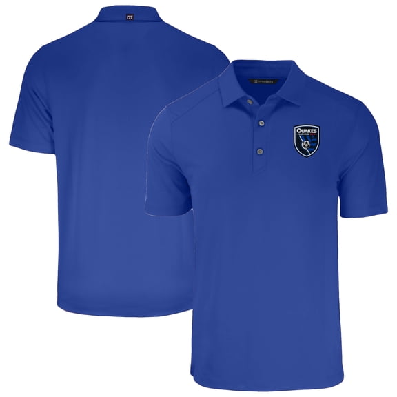 Men's-Cutter & Buck  Blue San Jose Earthquakes Forge Eco Stretch Recycled Polo