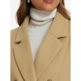 thumbnail image 5 of DARING DIVA Women's Notch Lapel Classic Double Breasted Winter Coat Khaki XS, 5 of 6