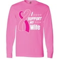 thumbnail image 3 of Inktastic Breast Cancer Awareness I Support My Wife with Pink Ribbon Long Sleeve T-Shirt, 3 of 5