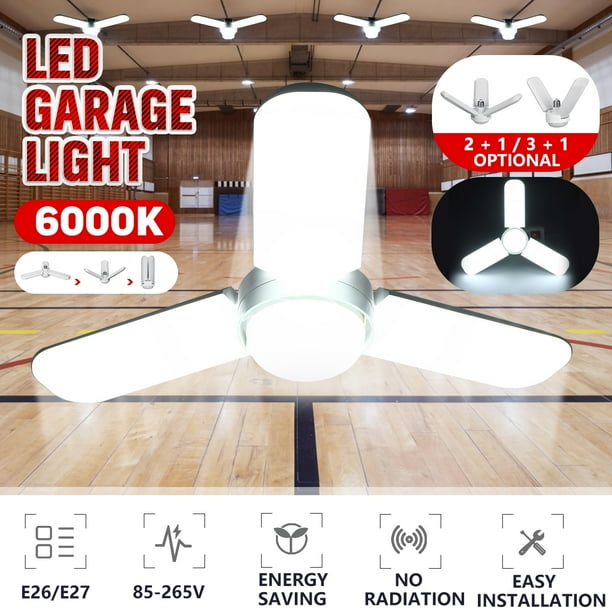 Novashion Led Garage Light Deformable Ceiling Lights 6500k Daylight White With 2 3 Adjustable Panels For Barn E26 E27 Com - Garage Ceiling Fans No Lights Novashion Led Garage Light Deformable Ceiling Lights 6500k Daylight White With 2 3 Adjustable Panels For Barn E26 E27 Com - Garage Ceiling Fans No Lights