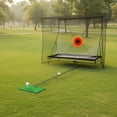 thumbnail image 1 of Golf Practice Net - 10x8ft Indoor/Outdoor Hitting Net (Green) - 11ft Ball Return System with Aim & Ball Blanket - Real Ball Compatible for Driving & Chipping Practice, 1 of 7