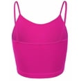 thumbnail image 3 of A2Y Women's Basic Ribbed Seamless Cropped Cami Camisole Tank Tops Neon Hot Pink ML, 3 of 3