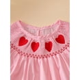thumbnail image 5 of BemeyourBBs Newborn Baby Girl Valentines Day Outfits Infant Gingham Plaid Bubble Romper Heart Letter Ruffle Trim Short Sleeve Bodysuit Cute Spring Summer Clothes, 5 of 9