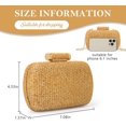 thumbnail image 2 of Bolso pequeño de paja para mujer, bolso tejido de rafia para verano, bolso de noche de mimbre para fiesta y boda, 2 of 5