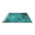 thumbnail image 2 of Ahgly Company Machine Washable Indoor Rectangle Oriental Turquoise Blue Industrial Area Rugs, 5' x 7', 2 of 4