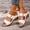 White, variant on Eltusu Women Slide Sandals, Soft Bottom Non-Slip PU Open Toe Summer Wedge Shoes Khaki Size 9