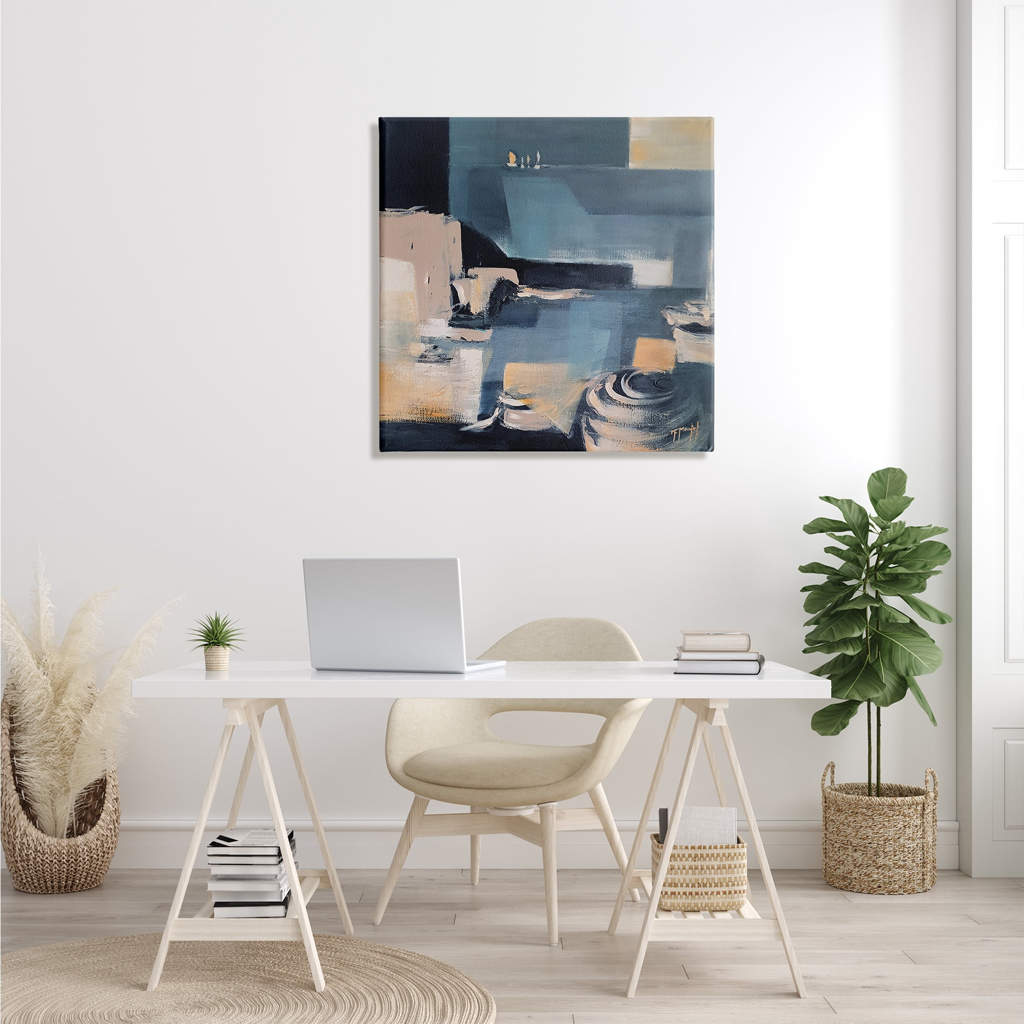 Stupell Industries Scattered Coastal Abstraction Fluid Wave Geometric Shapes, 30 x 30, Designed by Fanou Montel
