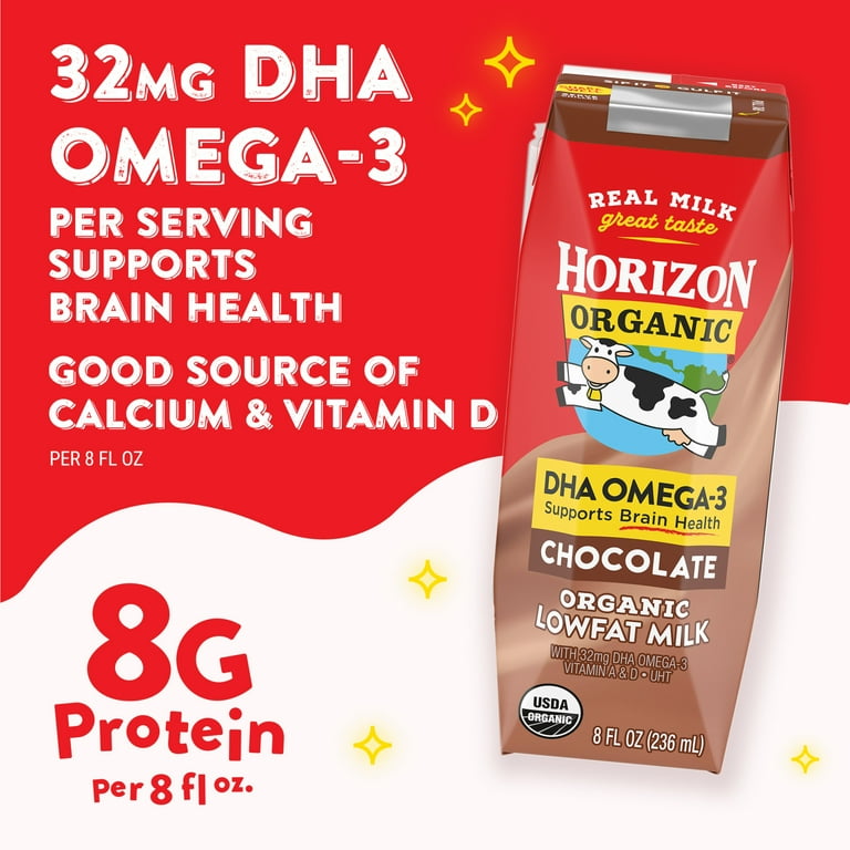 Horizon Organic Shelf Stable 1% Lowfat DHA Omega-3 Chocolate Milk