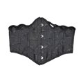 thumbnail image 5 of Fiaer Womens Retro Court Waspie Corset Belt Underbust Lace up Boned Bustier Jacquard Brocade Corset Waist Cincher Black S, 5 of 8