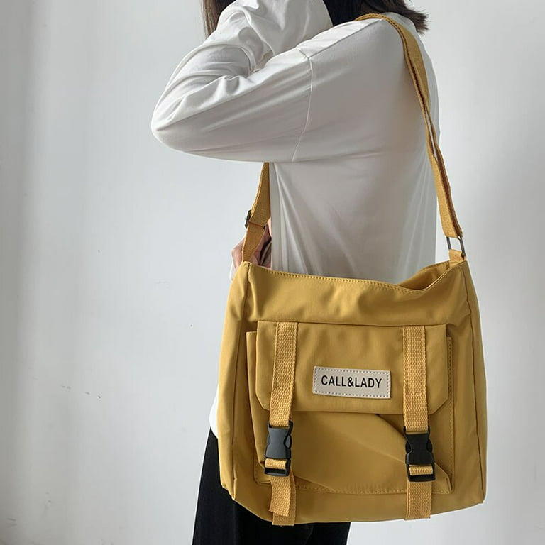 South Korea's new simple student canvas bag men and women's casual one  shoulder messenger bag handbag