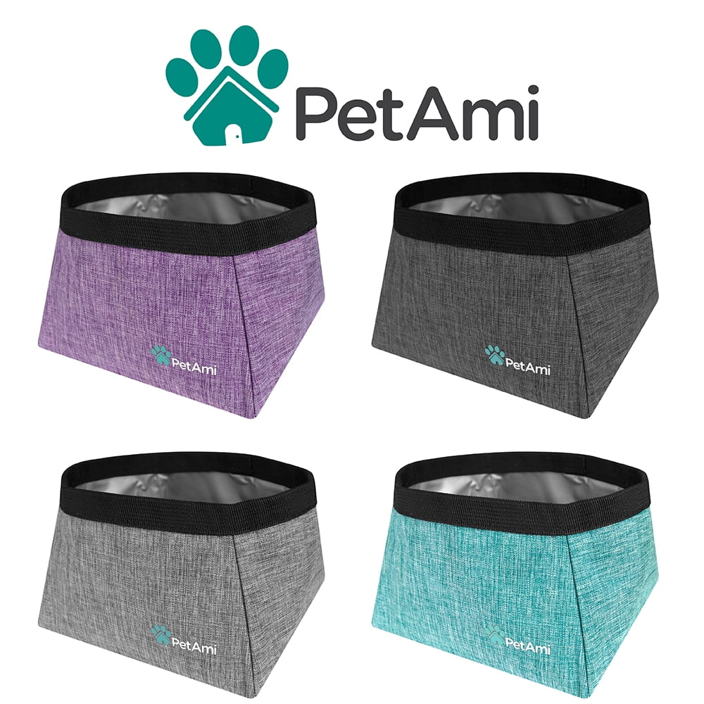 PetAmi Collapsible Dog Travel Bowls, Large Lightweight