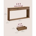 thumbnail image 2 of armhouse Console Table with 3 Drawers and Storage Shelf, Narrow Sofa Table for Entryway or Living Room, Safety Corners, 63 Inch Entry Table, Honey Brown, 2 of 5