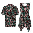 thumbnail image 2 of Psesaysky Christmas Dress for Women Sleeveless A Line Flared Beach Sundress Candy Cane Couple Matching Outfit Short Sleeve Shirts for Men Ugly Christmas Costume Plus Size, 2 of 7
