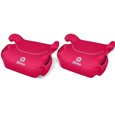 Diono Solana, No Latch, Pack of 2 Backless Booster Car Seats, Lightweight, Machine Washable Covers, Cup Holders, Pink Cotton Candy