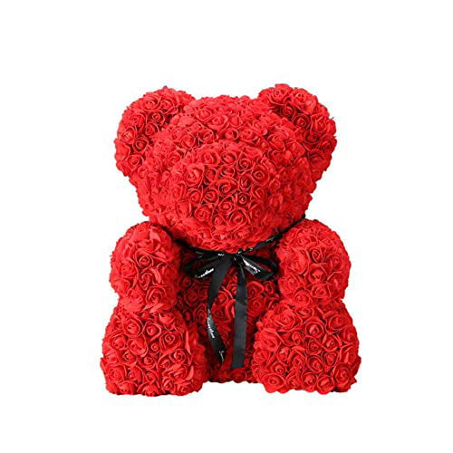 Rose Bear Teddy Bear Cub Forever Artificial Rose Anniversary Christmas Valentine 