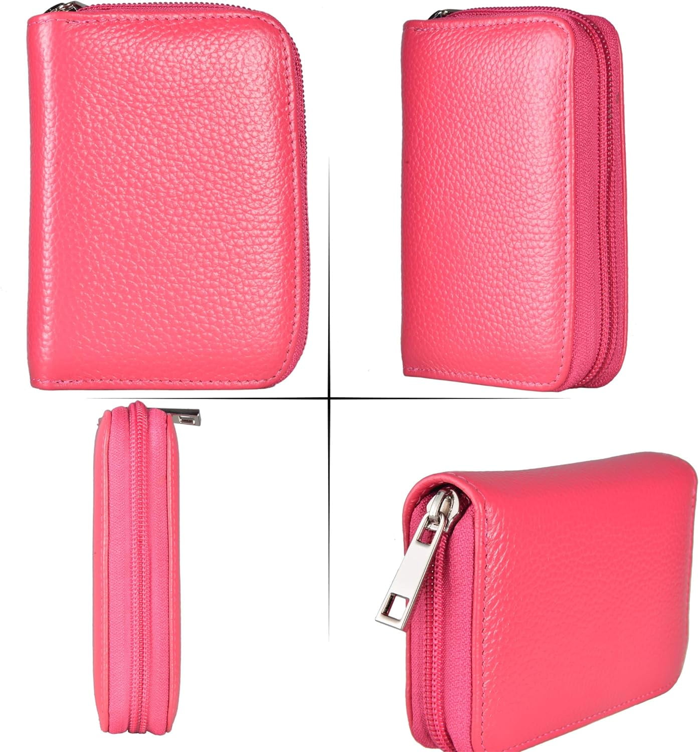 大人気 【you a use】 Heart wallet ●送料・関税込● Easyoulife Genuine Leather Credit Card Holder Zipper Wallet