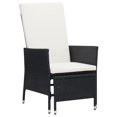 thumbnail image 1 of vidaXL Reclining Garden Chair with Cushions Poly Rattan Black, 1 of 5