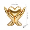 thumbnail image 5 of 2PCS 3.5in Hand Holding Heart Resin Figurine for Tabletop Shelf Decor, Small Love Symbol Sculpture for Home Office Valentine Decoration, 5 of 9