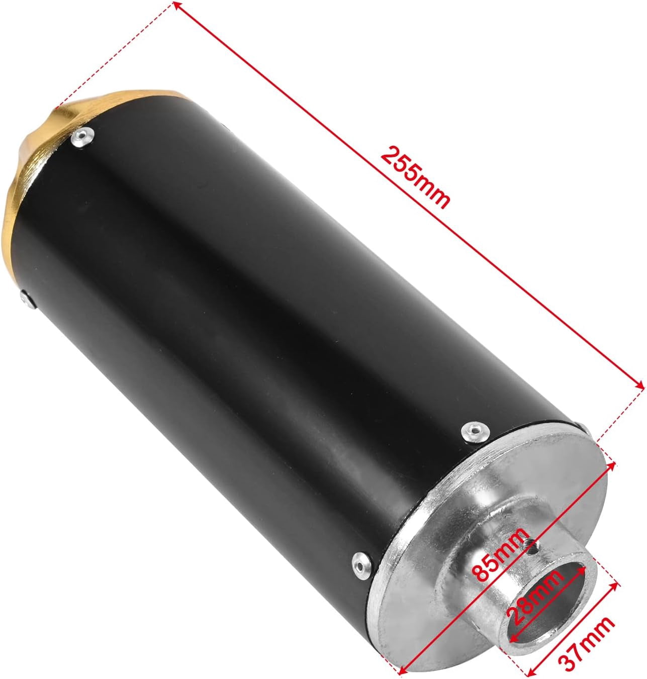 Trkimal 28mm Exhaust Muffler for CRF50 XR50 KLX SSR Thumpstar TTR YCF Lifan Apollo dbx18 50cc 70cc 90cc 110cc 125cc Chinese Pit Dirt Bike Parts (Yellow)