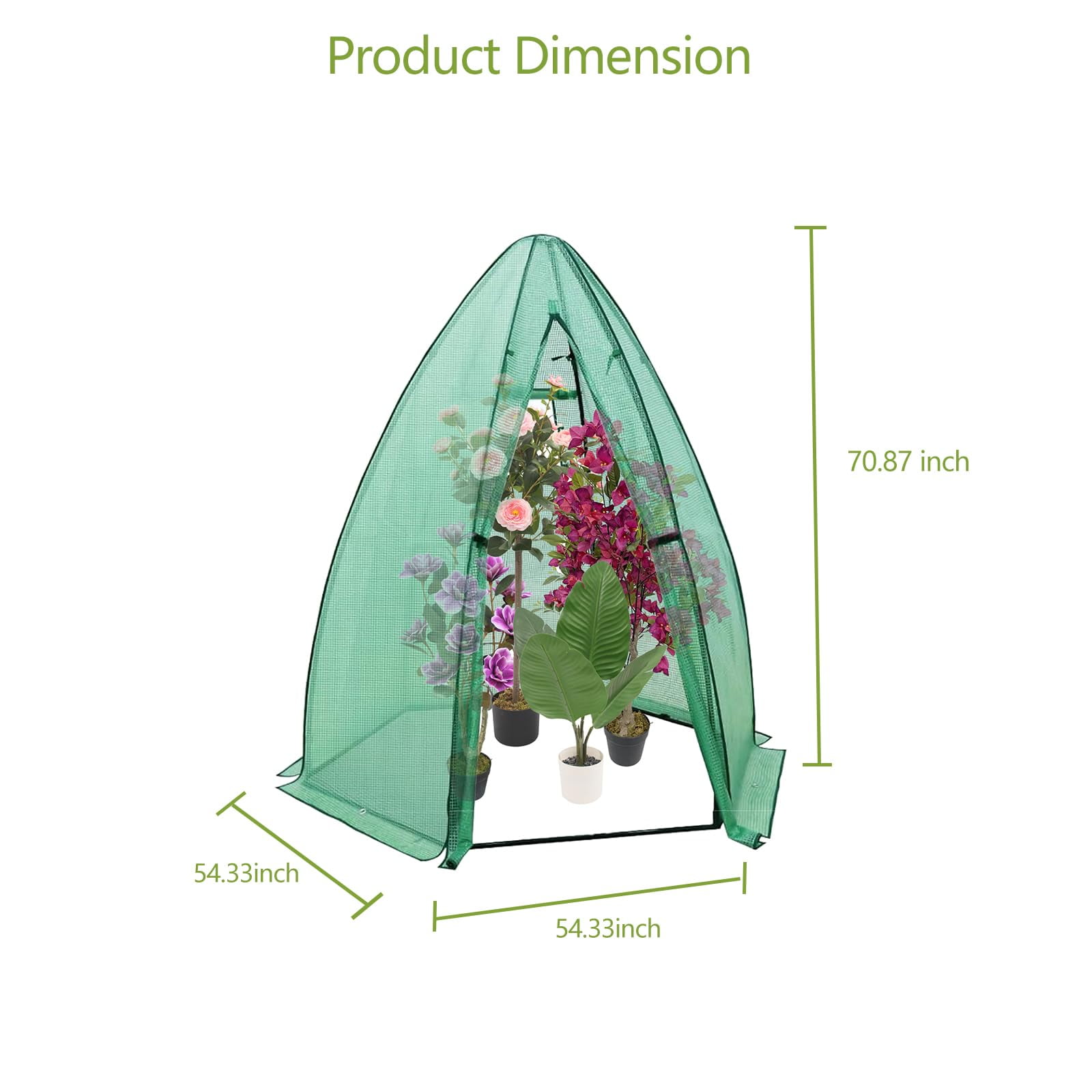 Heavy-Duty Hexagonal Portable Greenhouse with Durable PE Cover, Zippered Door & Mesh Window - Protects Vegetables, Flowers, Fruits, and Herbs