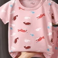 thumbnail image 3 of HCNTES Toddler Baby Boy Clothes Boys Summer Outfits Short Sleeve Patchwork T-Shirt & Solid Shorts Set 12 Months-5T(Light Pink,18-24 Months), 3 of 3