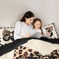 thumbnail image 4 of Erosebridal Checkerboard Leopard Print 8 Ball Bow Print Queen Comforter Set, Sports Monogram Bedding Comforter Set for Kids Boys and Girls, Black Reversible 3pcs, 1 Comforter and 2 Pillowcases, 4 of 6