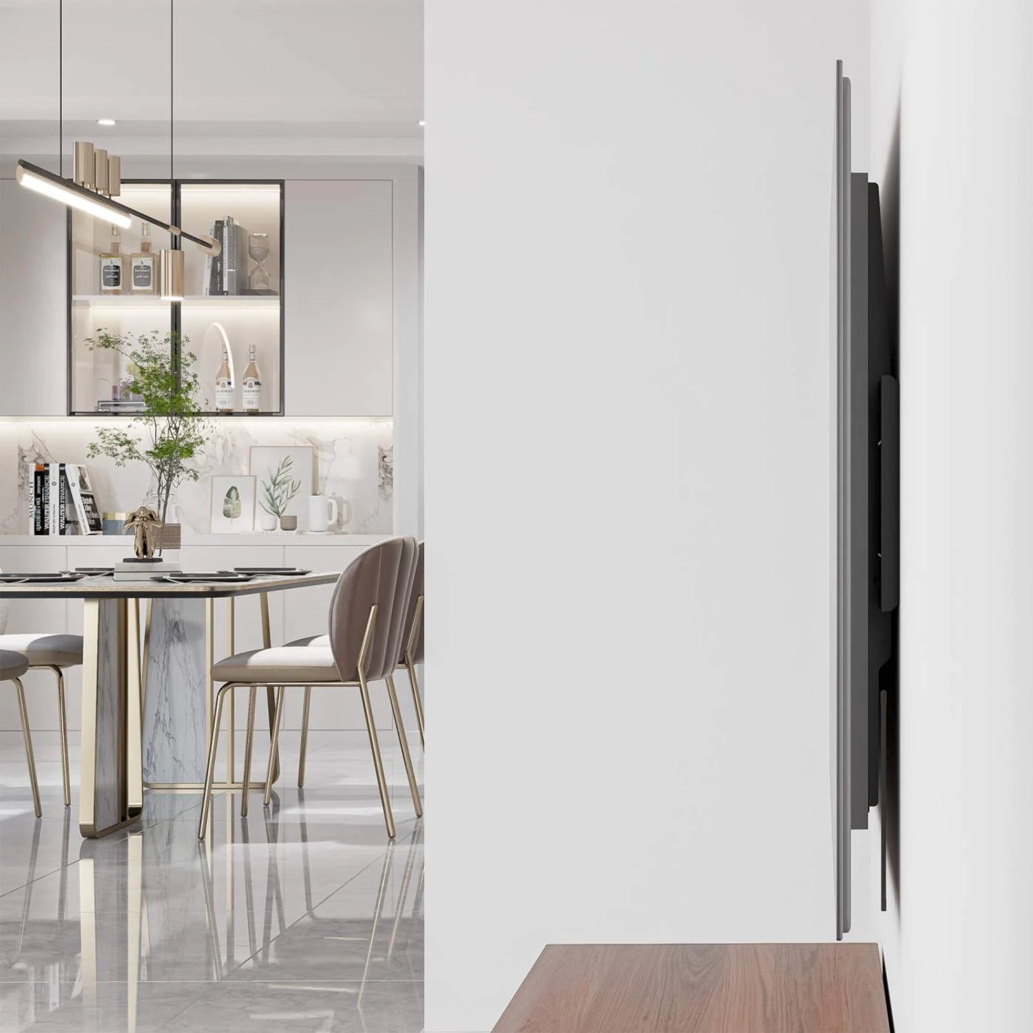 Manhattan Heavy-Duty Low-Profile 120" TV Wall Mount | Ultra Slim | Carries up to 264 lbs. | Reinforced Steel