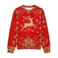 thumbnail image 6 of Favoffer Toddler Girls Christmas Sweatshirt Kids Santa Claus Elk Bear Shirt Xmas Hoodie Cotton Long Sleeve Tops for 1-15Y, 6 of 7