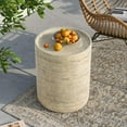 thumbnail image 2 of SUNBURY Outdoor Side Tables for Patio, Small Concrete Accent End Table, Stone Round Modern Coffee Furniture, Milky Cement Side Table, 2 of 8