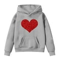 thumbnail image 3 of YUEHUA Valentine's Day Hoodies for Teen Girls Kids Boys Cute Sweatshirt Oversized Long Sleeve Pullover Tops Trendy Preppy Clothes, Size 12-13 Years, 3 of 3