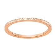 Stackable Expressions 14 Karat Rose Gold 1.2mm Criss-Cross Pattern Band